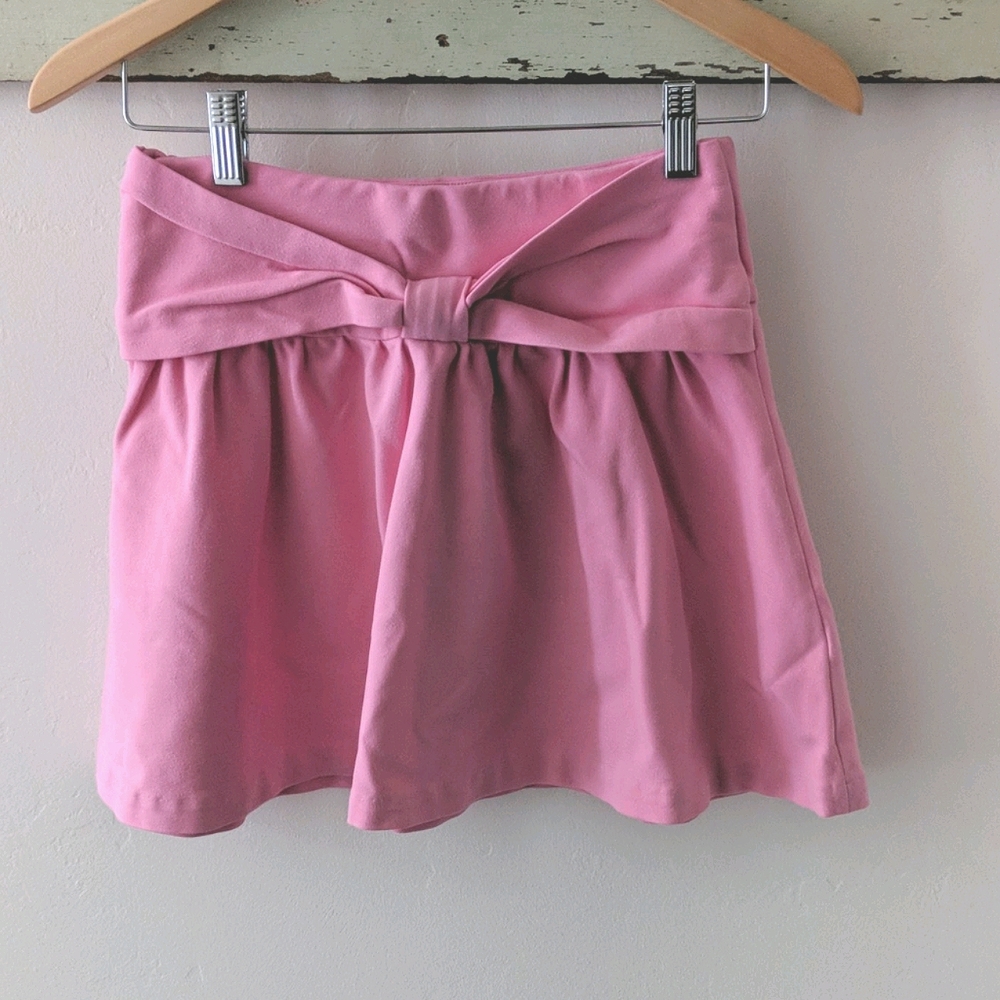 KATE SPADE I Pink Jersey Bow Pull-On Mini Skirt, Girls XL